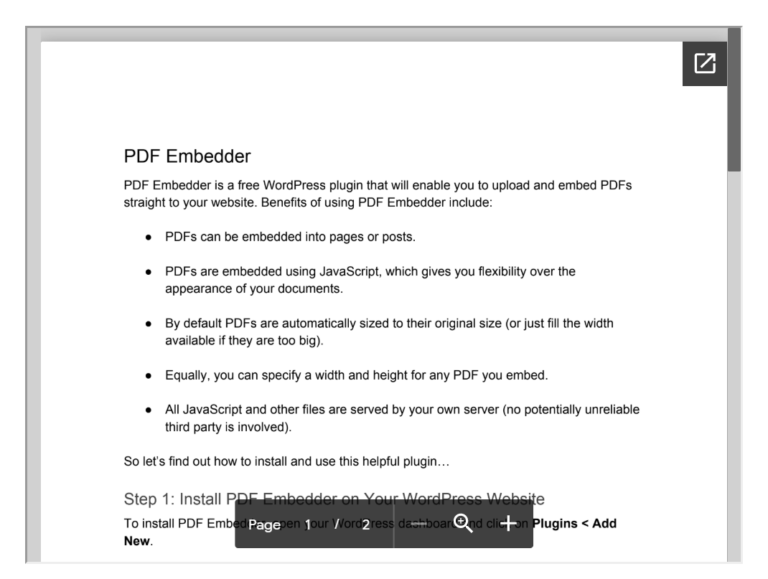 Incorporer un fichier PDF