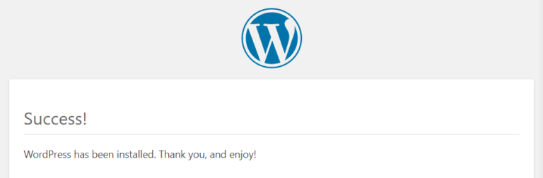Une installation WordPress réussie.