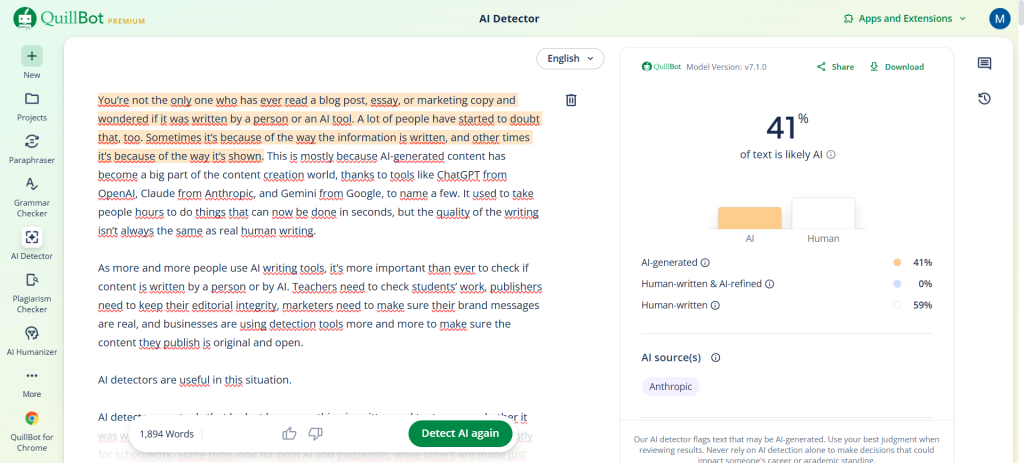 AI-Detector-QuillBot-AI